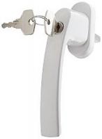 PLUTON Ручка оконная с ключом, штифт - 35, белая