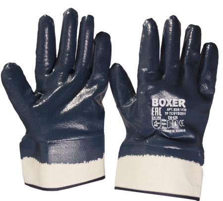 Перчатки BOXER с нитриловым покрытием, обливные, крага, BXR1430
