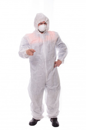 Комбинезон защитный (Спанбонд, 60 г/м2), 30 штук в мешке, размер L