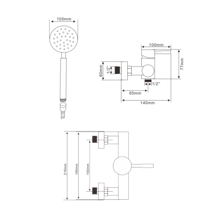 Смеситель для душа  AKERO AK11200