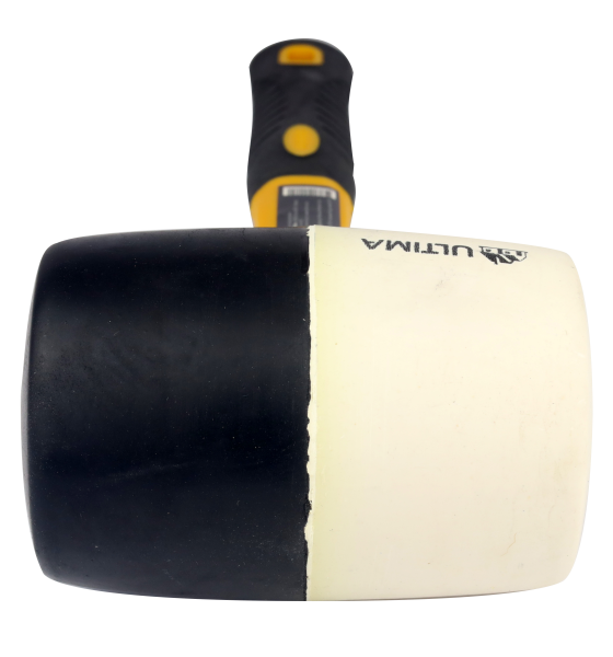 Киянка резиновая Ultima, 900 г, черно-белая резина, фиберглассовая рукоятка