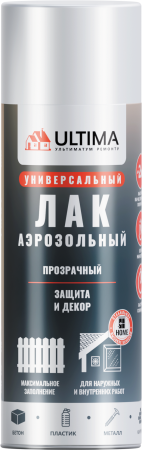Краска аэрозольная ULTIMA, лак глянцевый, 520 мл