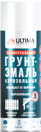 Краска аэрозольная ULTIMA, белый грунт, 520 мл