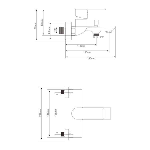 Смеситель для ванны NENSA,  NS16201